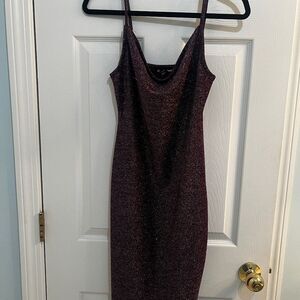 Dark purple cowl mini dress